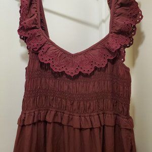 Madewell lucie embroidered cotton midi dress